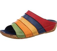 Gemini Damen Pantolette Clog Leder Keilabsatz Korkoptik 032084-02, Größe:42 EU, Farbe:Rot