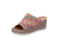 Gemini Damen Pantolette Leder Flechtoptik bunt Keilabsatz 032670-02
