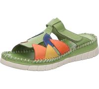 Gemini Damen Pantolette Leder Sabot Cutouts Clog 391210-02, Größe:40 EU, Farbe:Grün