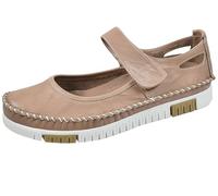 Gemini Damen Riemchenballerina Leder Klettverschluss ungefüttert flexibel 382534-01, Größe:40 EU, Farbe:Grau