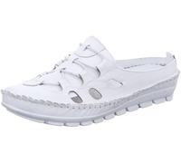 Gemini Damen Sabot Leder Pantolette mit Cut Outs und Wechselsohle 382646-01, Größe:38 EU, Farbe:Weiß