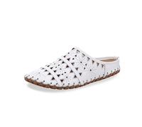 Gemini Damen Pantolette Sabot Leder Clog Cutouts 031195-02, Größe:40 EU, Farbe:Weiß