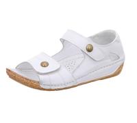 Gemini Damen Sandale Leder mit Klettverschluss und geschlossener Ferse 032093-02, Größe:41 EU, Farbe:Weiß