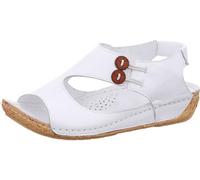 Gemini Damen Sandale Lederschuhe mit Elastikeinsatz 336069-02, Größe:40 EU, Farbe:Weiß