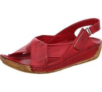 Gemini Damen Sandale Sandalette Leder mit Klettverschluss 032024-02, Größe:36 EU, Farbe:Rot