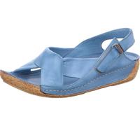 Gemini Damen Sandale Sandalette Leder mit Klettverschluss 032024-02, Größe:41 EU, Farbe:Blau