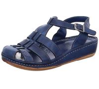 Gemini Damen Sandale Schnalle Cutouts Leder 336510-02, Größe:37 EU, Farbe:Blau