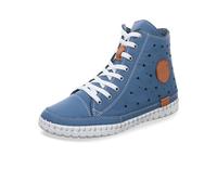 Gemini Damen Schnürboot Leder Reißverschluss Perforierung Stiefelette 395060-02, Größe:37 EU, Farbe:Blau