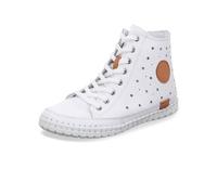 Gemini Damen Schnürboot Reißverschluss Perforierung Stiefelette 395060-02, Größe:42 EU, Farbe:Weiß