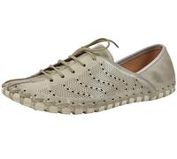 Gemini Damen Schnürschuh Leberschuh Flexible Laufsohle luftiges Muster 031218-02, Größe:38 EU, Farbe:Grau