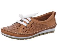 Gemini Damen Schnürschuh Leder Halbschuh mit Blumen und Lochmuster 382644-01, Größe:41 EU, Farbe:Braun