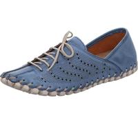 Gemini Damen Schnürschuh Lederschuh Flexible Laufsohle luftiges Muster 031218-02, Größe:38 EU, Farbe:Blau