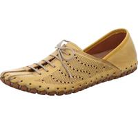 Gemini Damen Schnürschuh Lederschuh Flexible Laufsohle luftiges Muster 031218-02, Größe:38 EU, Farbe:Gelb