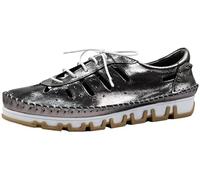 Gemini GLANZNAPPA SCHNUERSCHUH für Damen, silber, Gr. 39 EU
