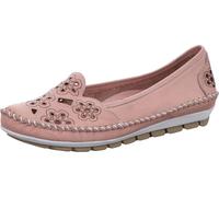 Gemini Damen Slipper Ballerina Leder Cutouts Blumenmuster 382336-01