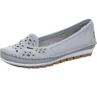 Gemini Damen Slipper Ballerina Leder Cutouts Blumenmuster 382336-01, Größe:40 EU, Farbe:Blau