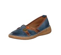 Gemini Damen Leder Slipper Ballerina 332844-02 (Blau, Numeric_38)