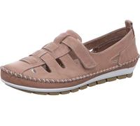 Gemini Damen Slipper Leder Flechtoptik Klettverschluss 382334-01, Größe:39 EU, Farbe:Grau