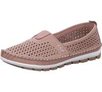 Gemini Damen Slipper Mokassin Leder Ziernaht Perforierung 341451-01, Größe:40 EU, Farbe:Rosa