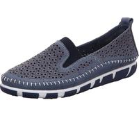 Gemini Damen Slipper Schlüpfschuh Lederschuh mit Lochmuster 395745-01, Größe:42 EU, Farbe:Blau