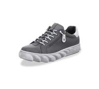 Gemini Damen Sneaker Leder Plateau mit Gummizug und Reißverschluss 343850-02, Größe:38 EU, Farbe:Grau