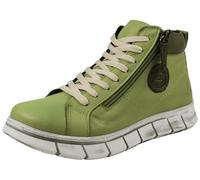 Gemini Damen Stiefelette High Top Sneaker Leder Reißverschluss 340240-02, Größe:41 EU, Farbe:Grün