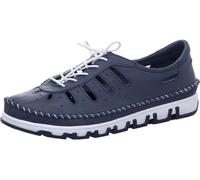 Gemini Damen Sneaker Leder Cutouts sportliche Schnürschuhe 382345, Größe:38 EU, Farbe:Blau