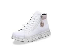 Gemini Damen Stiefelette High Top Sneaker Leder Reißverschluss 340240-02, Größe:40 EU, Farbe:Weiß