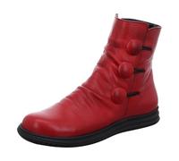 Gemini Damen Stiefelette aus Leder in Geraffter Optik mit Knöpfen 337072-02, Größe:42 EU, Farbe:Rot