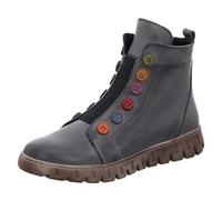 Gemini Damen Stiefelette aus Leder mit Gummizug und bunter Knopfleiste 337135-02, Größe:40 EU, Farbe:Grau