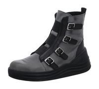 Gemini Damen Stiefelette Biker Boot Riemen Schnalle Keilabsatz 033650-02, Größe:39 EU, Farbe:Grau