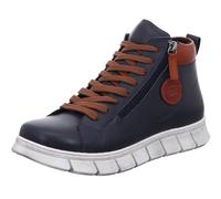 Gemini Damen Stiefelette High Top Sneaker Leder Reißverschluss 340240-02, Größe:41 EU, Farbe:Blau