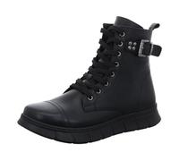 Gemini Damen Stiefelette Leder Combat Boot sportlich Schnalle Nieten 341913-02, Größe:42 EU, Farbe:Schwarz