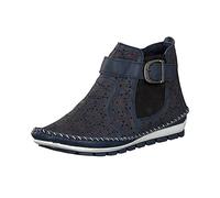 Gemini Damen Stiefelette Leder Cutouts floral Muster 382019-19, Größe:39 EU, Farbe:Blau