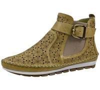 Gemini Damen Stiefelette Leder Cutouts floral Muster 382019-19, Größe:41 EU, Farbe:Grün