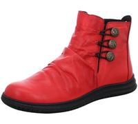 Gemini Damen Stiefelette Leder in Geraffter Optik mit Messingknöpfen 337083-02, Größe:42 EU, Farbe:Rot