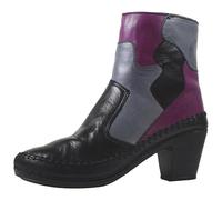 Gemini Damen Stiefelette Leder Patchwork Mehrfarbig Blockabsatz 335354-02, Größe:39 EU, Farbe:Schwarz