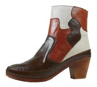 Gemini Damen Stiefelette Leder Patchwork Mehrfarbig Blockabsatz 335354-02, Größe:40 EU, Farbe:Braun