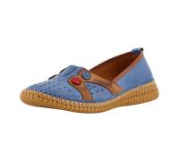 Gemini Damen Leder Slipper Ballerina 332844-02 (Blau, Numeric_38)