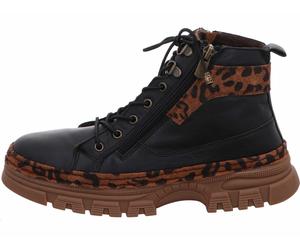 Gemini - Leopard Stiefel - Schwarz 41
