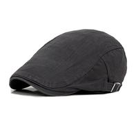 Gemini_mall® Herren Schiebermütze Efeumütze Solide Baumwolle Gatsby Cap Golf Fahren Sommer Sonne Cabbie Newsboy Caps, dunkelgrau, Einheitsgröße