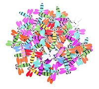 Gemini_Mall® Holzknöpfe Libelle, 2 Löcher, zum Nähen, Scrapbooking, Basteln, 50 Stück