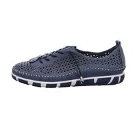 Gemini Sneaker Damen Leder lose Einlagen Schnürung Lochmuster 395475-01, Größe:41 EU, Farbe:Blau