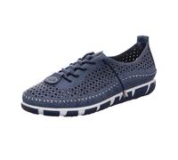 Gemini Sneaker Damen Leder lose Einlagen Schnürung Lochmuster 395475-01, Größe:39 EU, Farbe:Blau