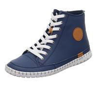 Gemini Schnürstiefelette für Damen aus Echtleder in Denim Blau mit Reißverschluss. Blau Gr. 41