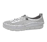 Gemini Sneaker Damen Leder lose Einlagen Schnürung Lochmuster 395475-01, Größe:38 EU, Farbe:Weiß