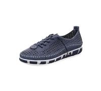 Gemini Sneaker Damen Leder lose Einlagen Schnürung Lochmuster 395475-01, Größe:37 EU, Farbe:Blau
