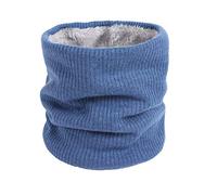 Geminimall Winter Halswärmer Fleece gefüttert Infinity Schal Verdicken Winddicht und Staub Skifahren Kreis für Herren Frauen Doppellagiges Fleecefutter Strick Snood Schlauchschal Blau