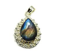 Gemsyogi Unisex - Sterling-Silber 925 Aus 925er Sterlingsilber Birne Mehrfarbig Labradorit - natürlich