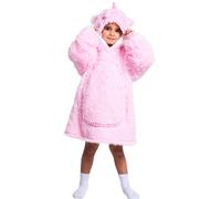 Gemütliche Noxxiez CH305 Einhorn-warme TV-Hoodie-Decke für Kinder von 3-6 Jahren